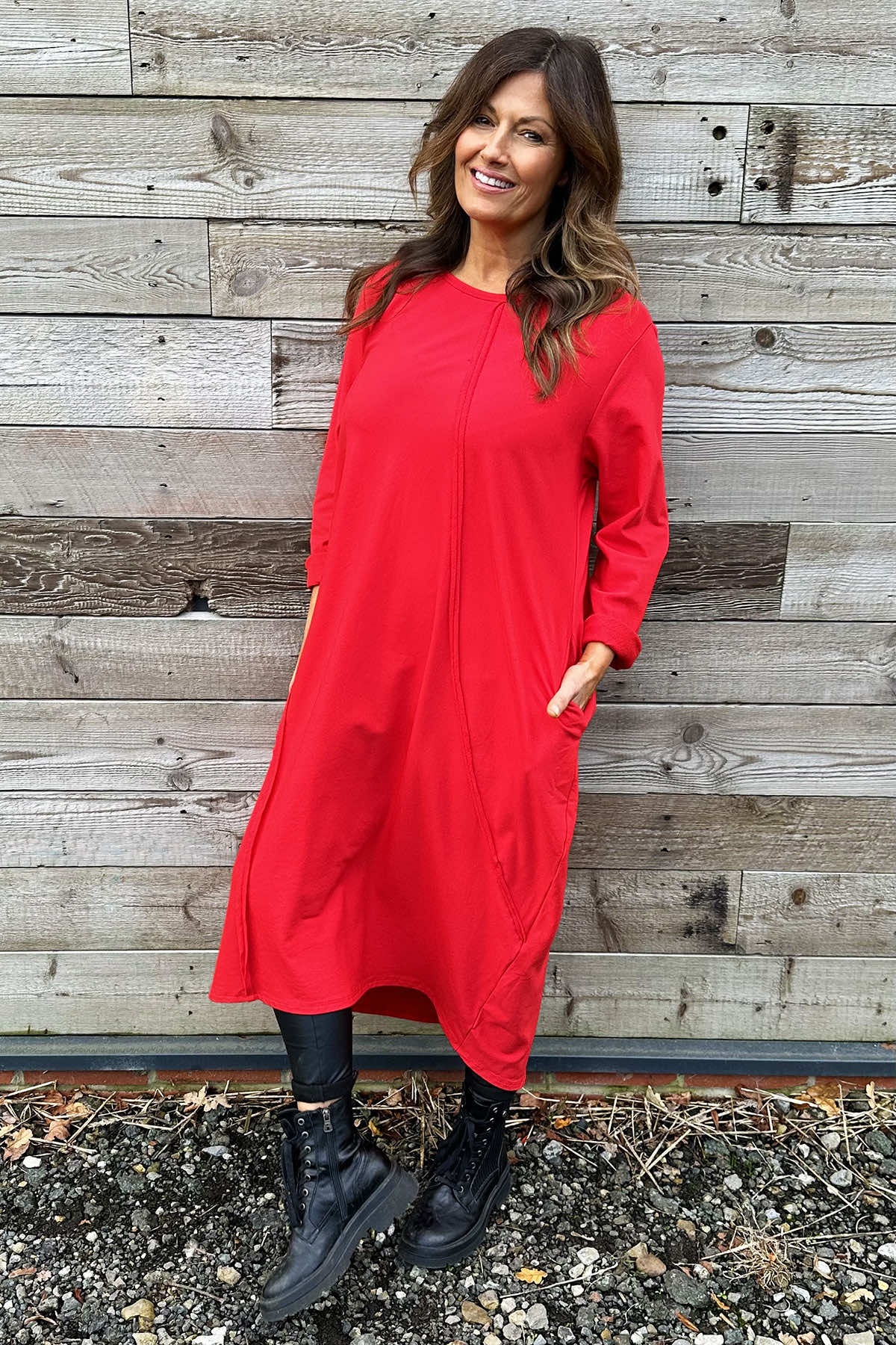 Alina Cotton Dress Red