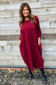 Alina Cotton Dress Wine