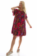 Chesca Print Tunic Hot Pink Hot Pink - Chesca Print Tunic Hot Pink