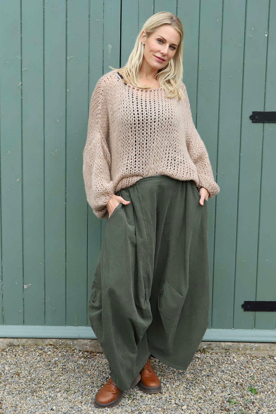 Babette Needlecord Trousers Khaki