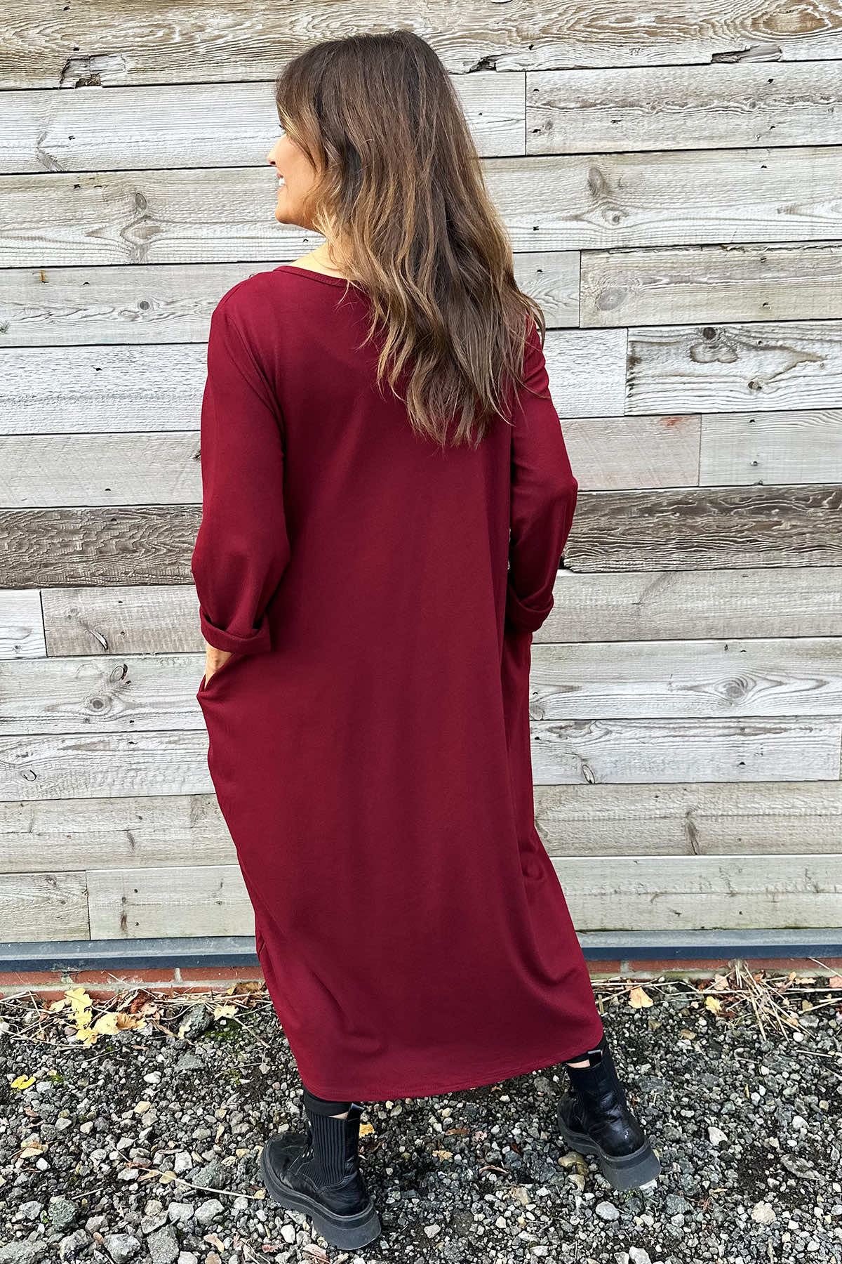 Alina Cotton Dress Wine