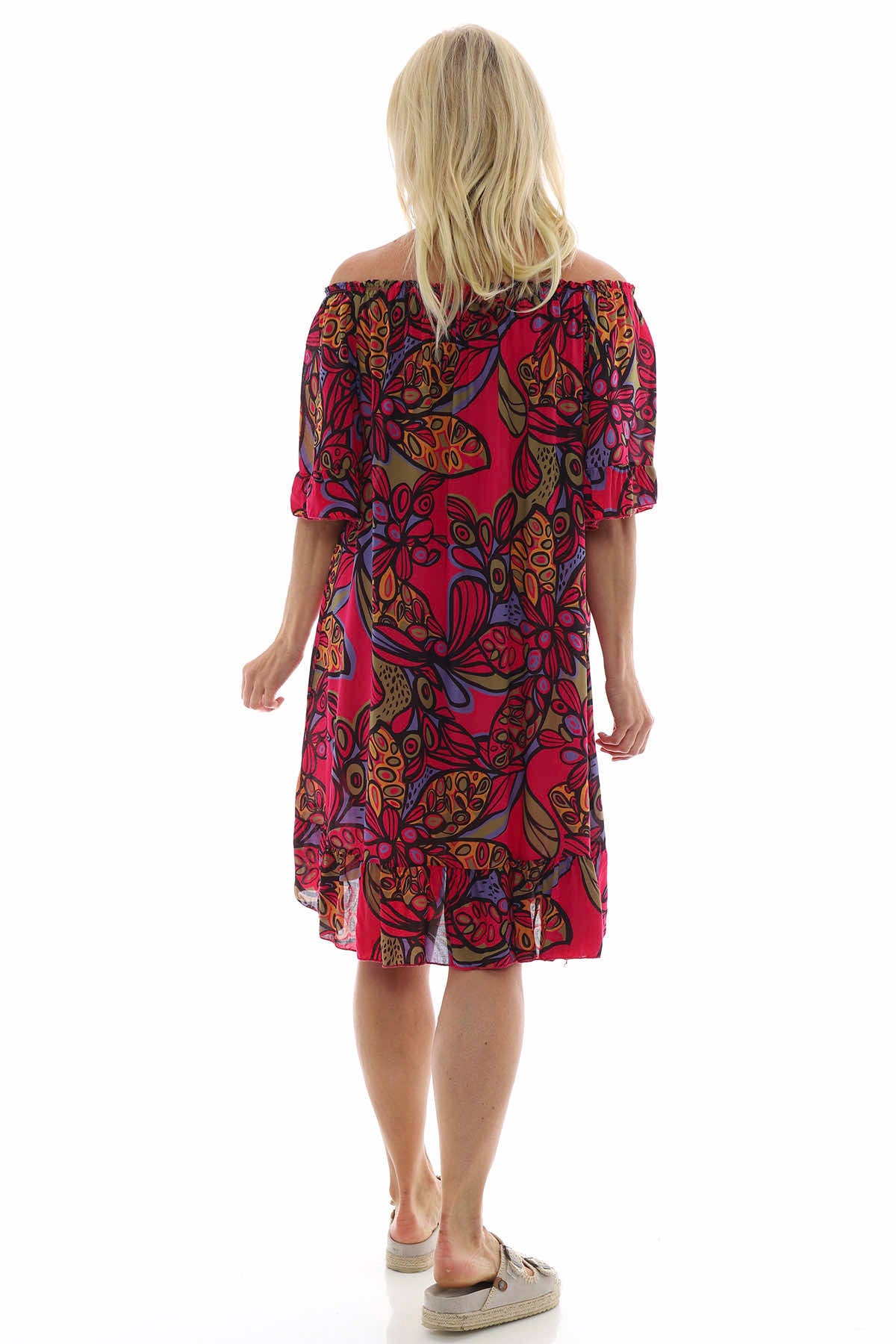 Chesca Print Tunic Hot Pink