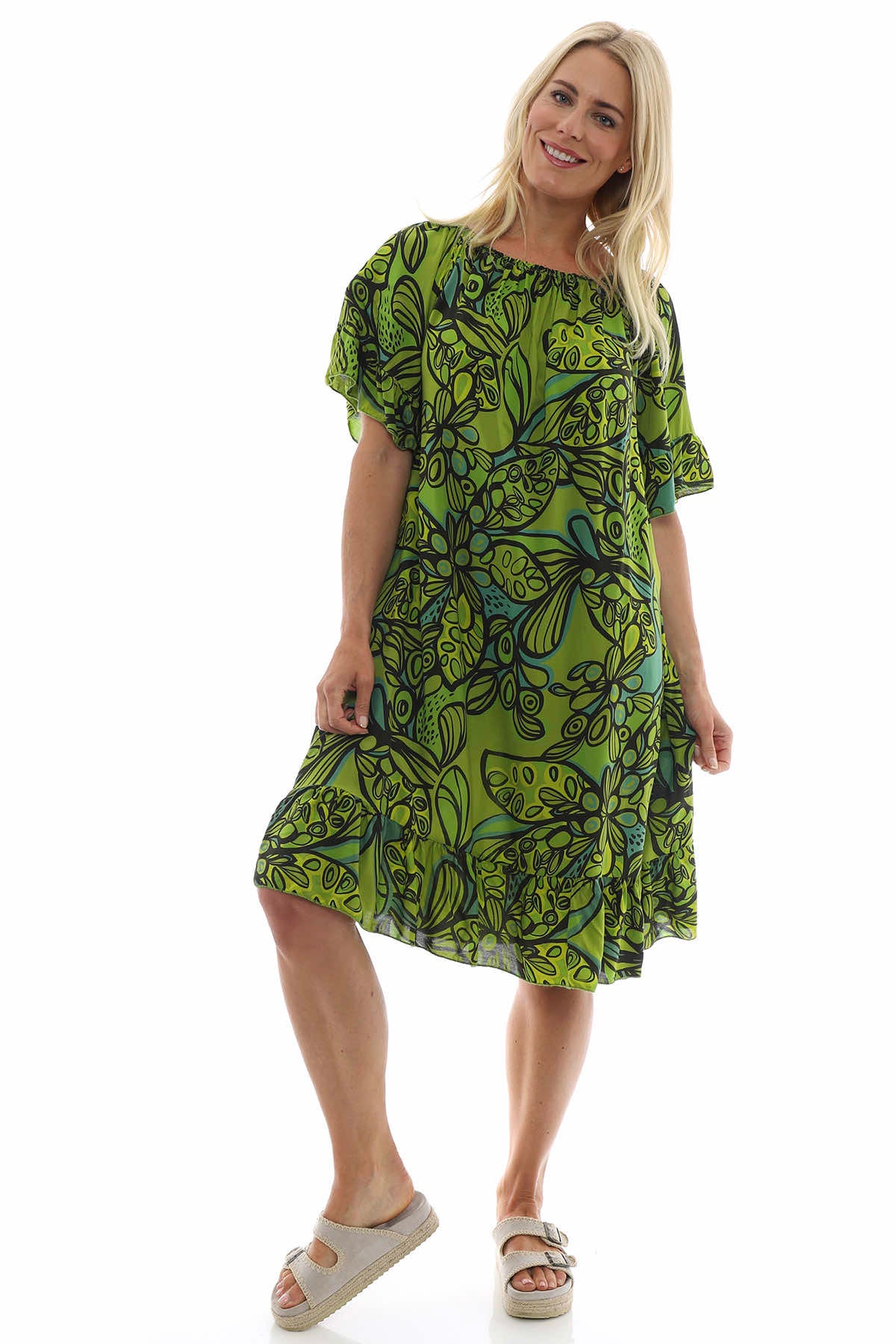 Chesca Print Tunic Lime