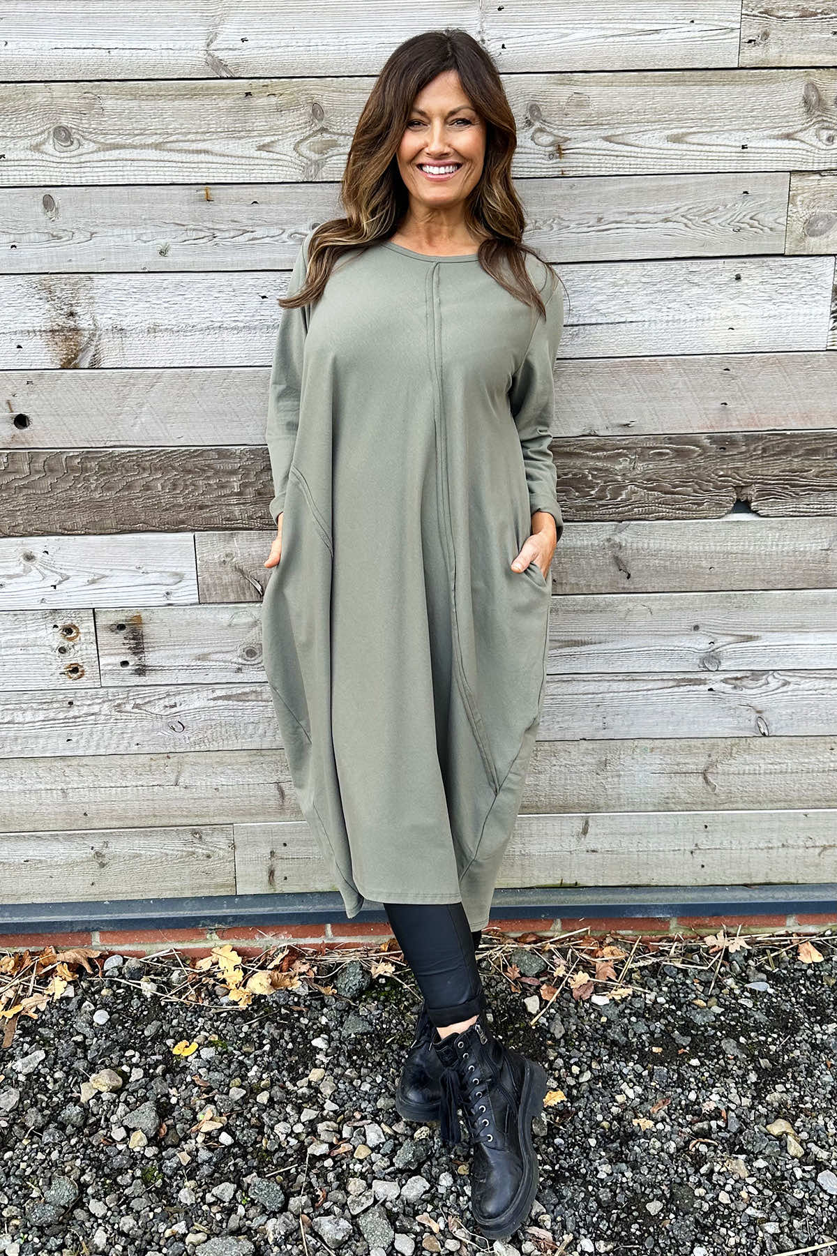 Alina Cotton Dress Khaki