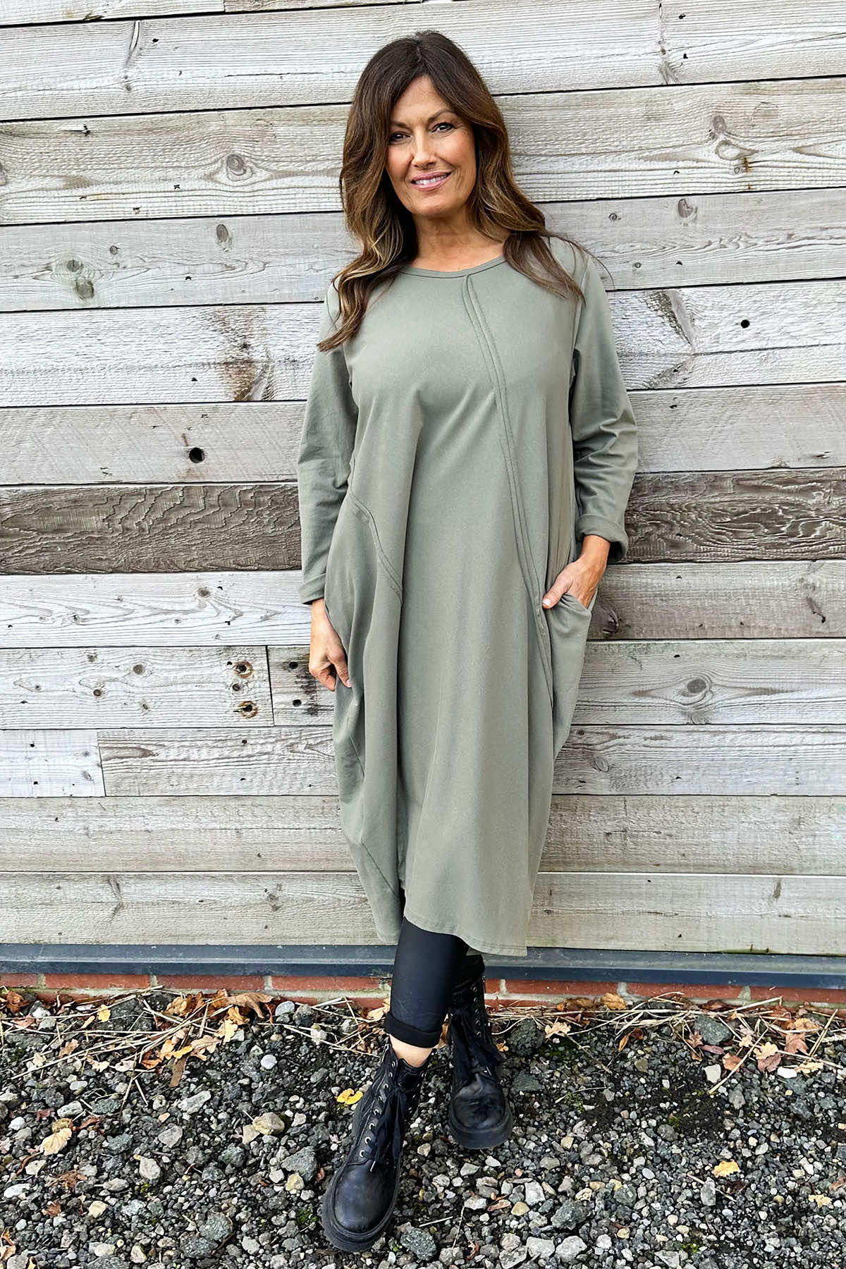 Alina Cotton Dress Khaki