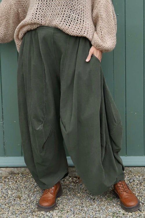 Babette Needlecord Trousers Khaki - Image 2