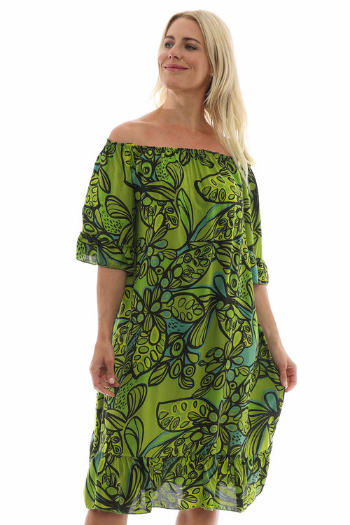 Chesca Print Tunic Lime - Image 1