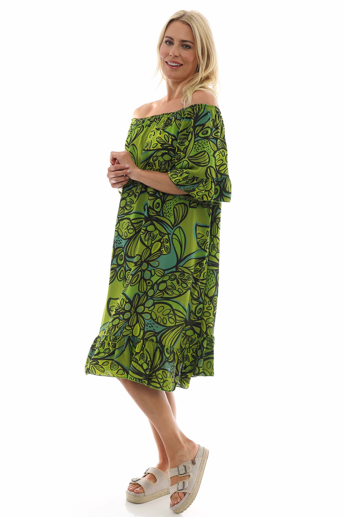 Chesca Print Tunic Lime