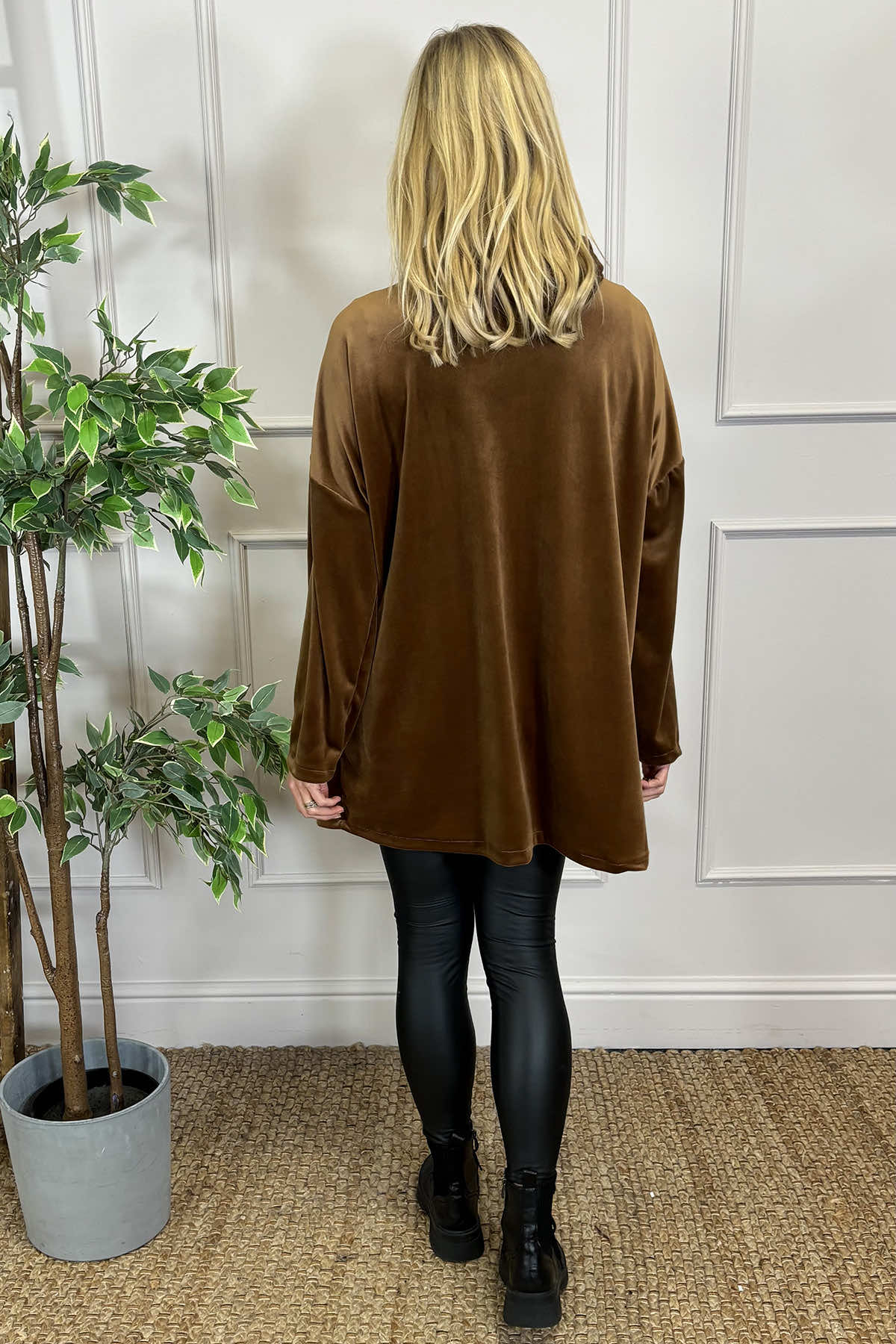 Tessa Velour Hooded Zip Jacket Nutmeg