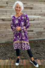 Maisy Floral Tunic Purple Purple - Maisy Floral Tunic Purple