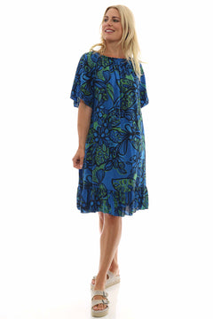 Chesca Print Tunic Cobalt