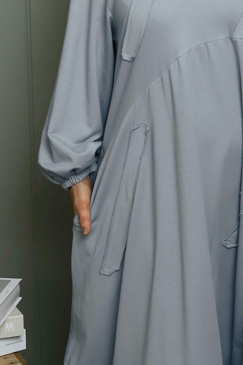 Netta Cotton Dress Light Blue - Image 3