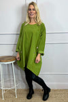 Callie Button Detail Needlecord Tunic Olive