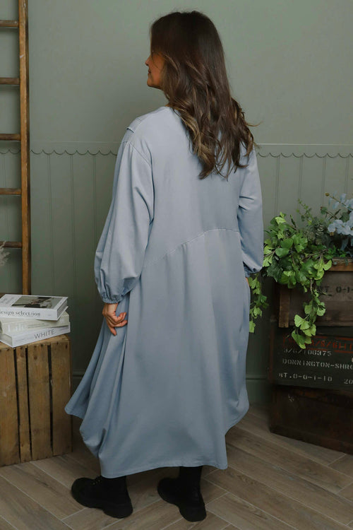Netta Cotton Dress Light Blue - Image 4