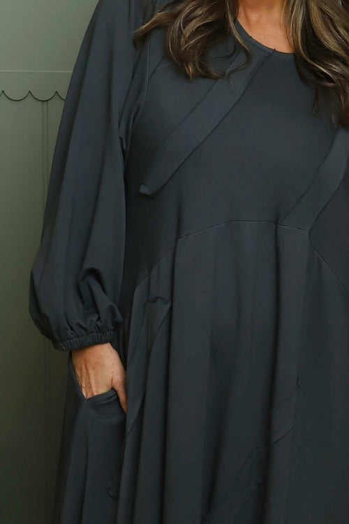 Netta Cotton Dress Charcoal - Image 3