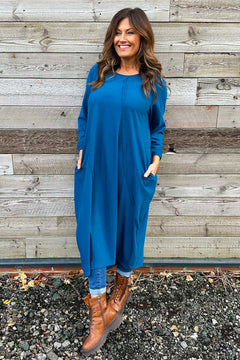 Alina Cotton Dress Blue