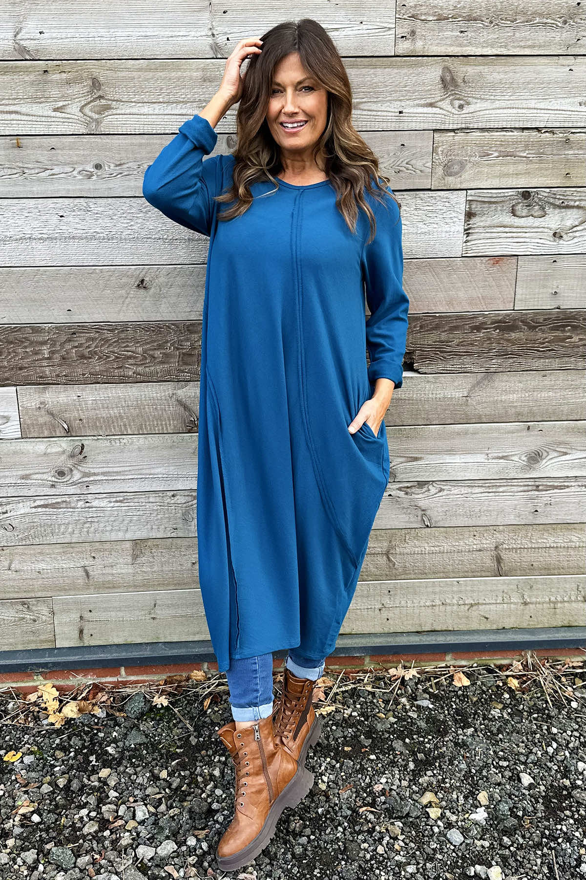 Alina Cotton Dress Blue