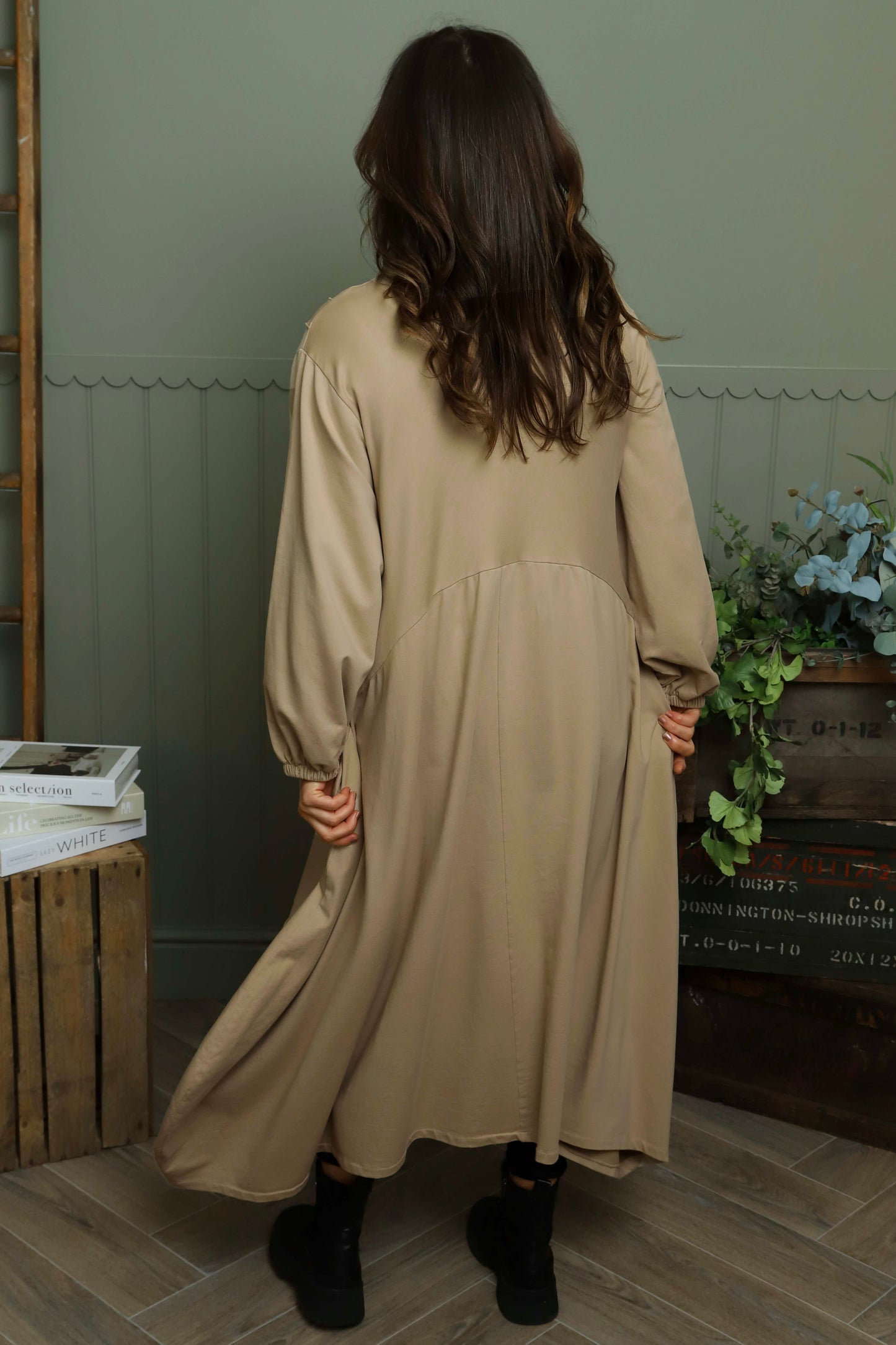 Netta Cotton Dress Stone