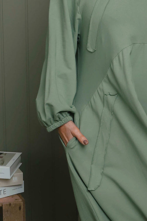 Netta Cotton Dress Sage Green - Image 3