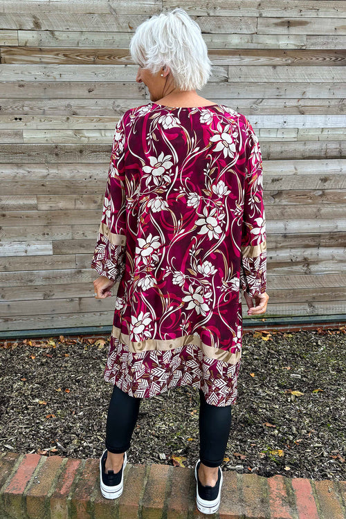 Maisy Floral Tunic Berry - Image 4