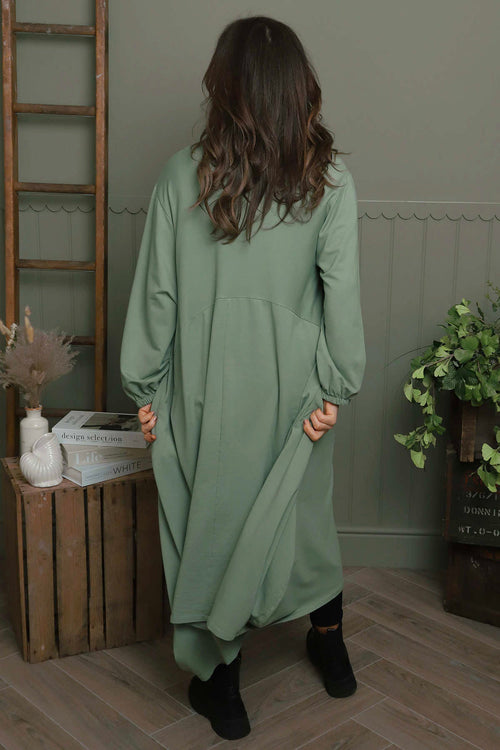 Sage Green Netta Cotton Dress | Made In Italy | Kit and Kaboodal Sage Green Netta Cotton Dress | Made In Italy | Kit and Kaboodal