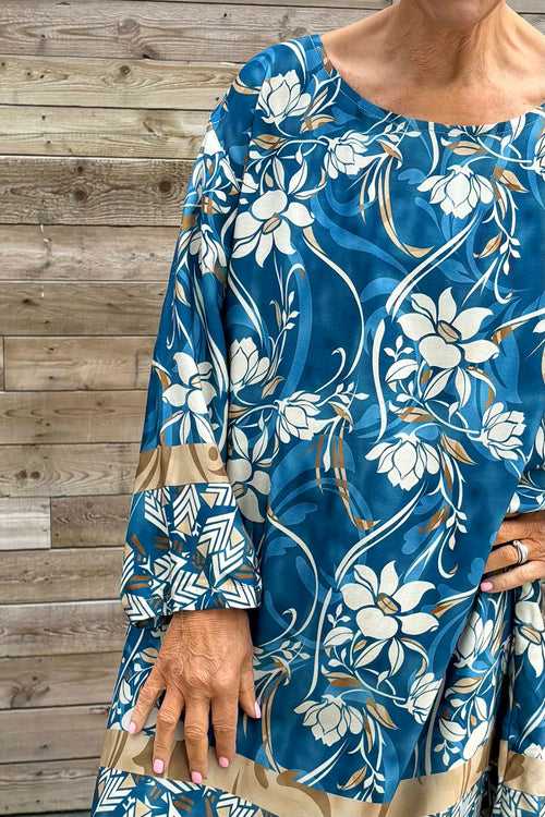 Maisy Floral Tunic Blue - Image 3