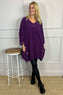 Callie Button Detail Needlecord Tunic Purple