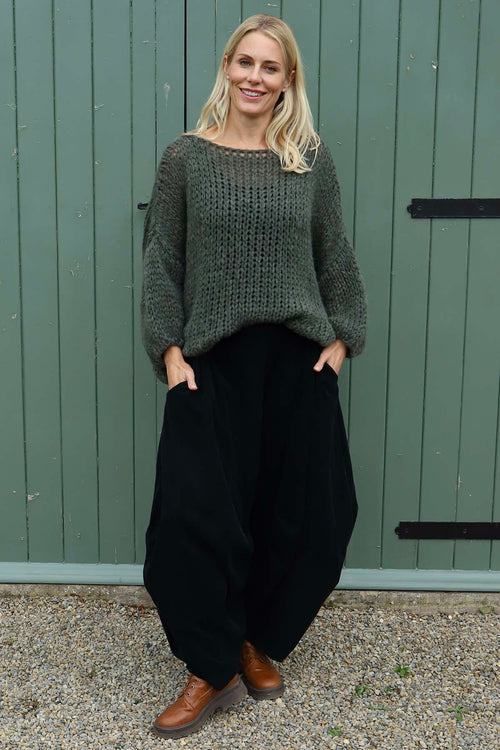 Babette Needlecord Trousers Black - Image 1