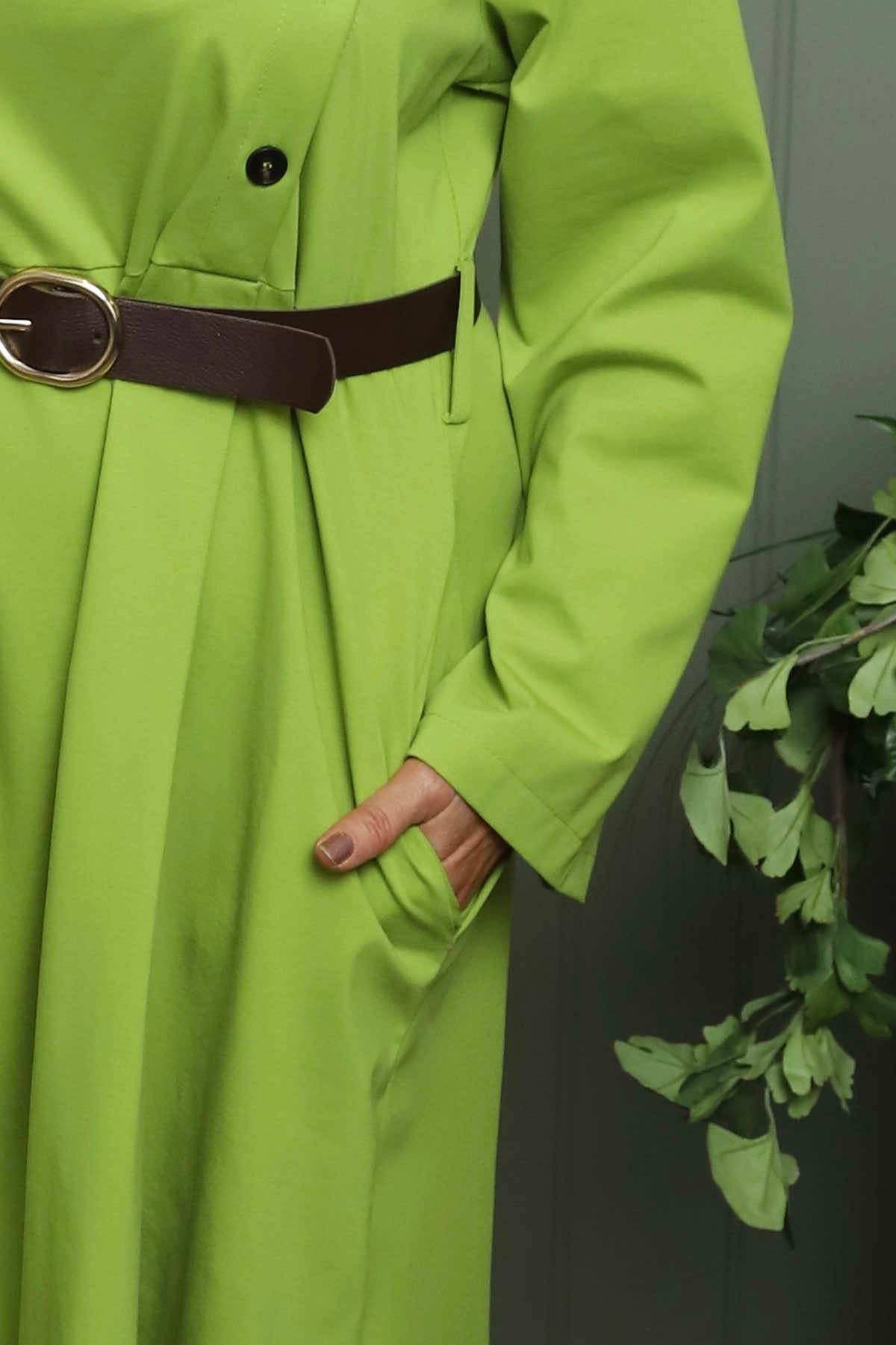 Eudora Belted Dress Green