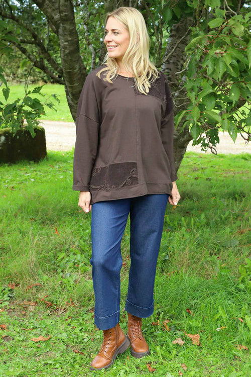 Louise Cord Patch Cotton Top Cocoa - Image 1