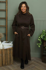 Eudora Belted Dress Cocoa Cocoa - Eudora Belted Dress Cocoa