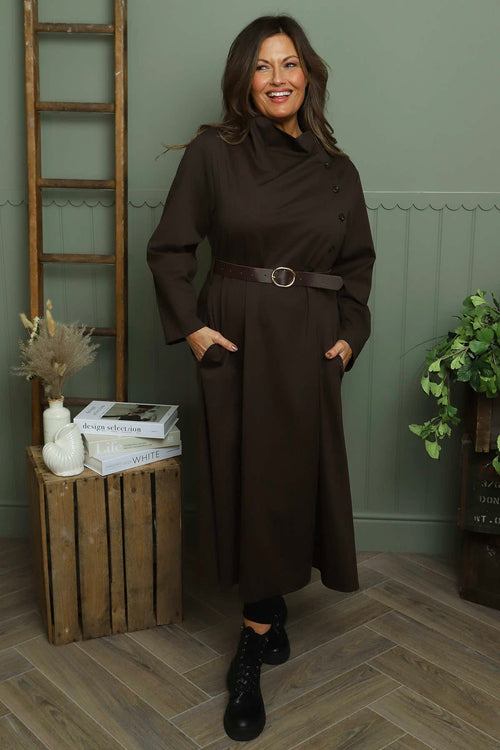 Eudora Belted Dress Cocoa - Image 2