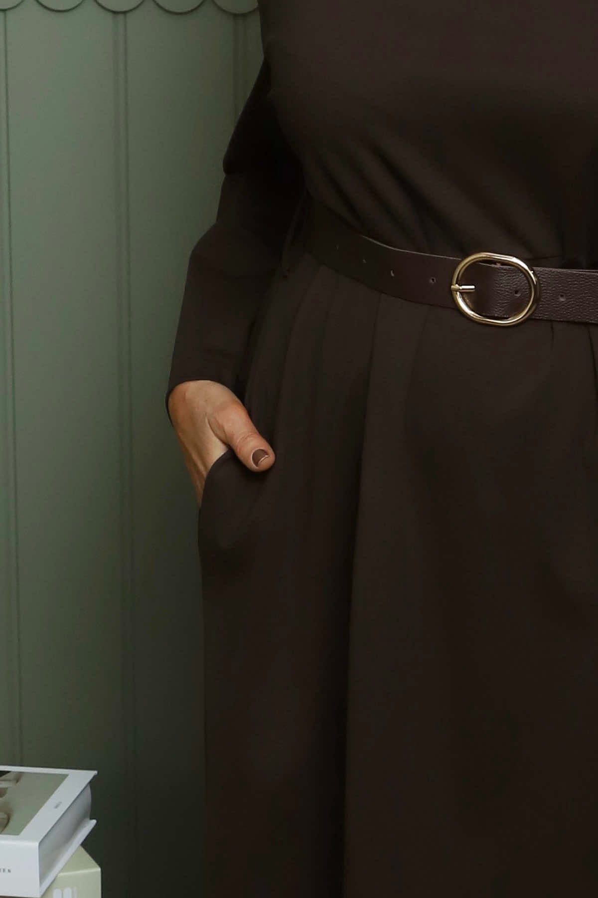Eudora Belted Dress Cocoa