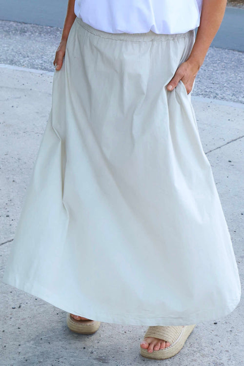 Mathilde Cotton Skirt Stone - Image 3