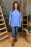 Maude Cotton Pocket Top Blue