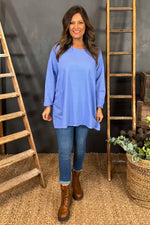 Maude Cotton Pocket Top Blue Blue - Maude Cotton Pocket Top Blue