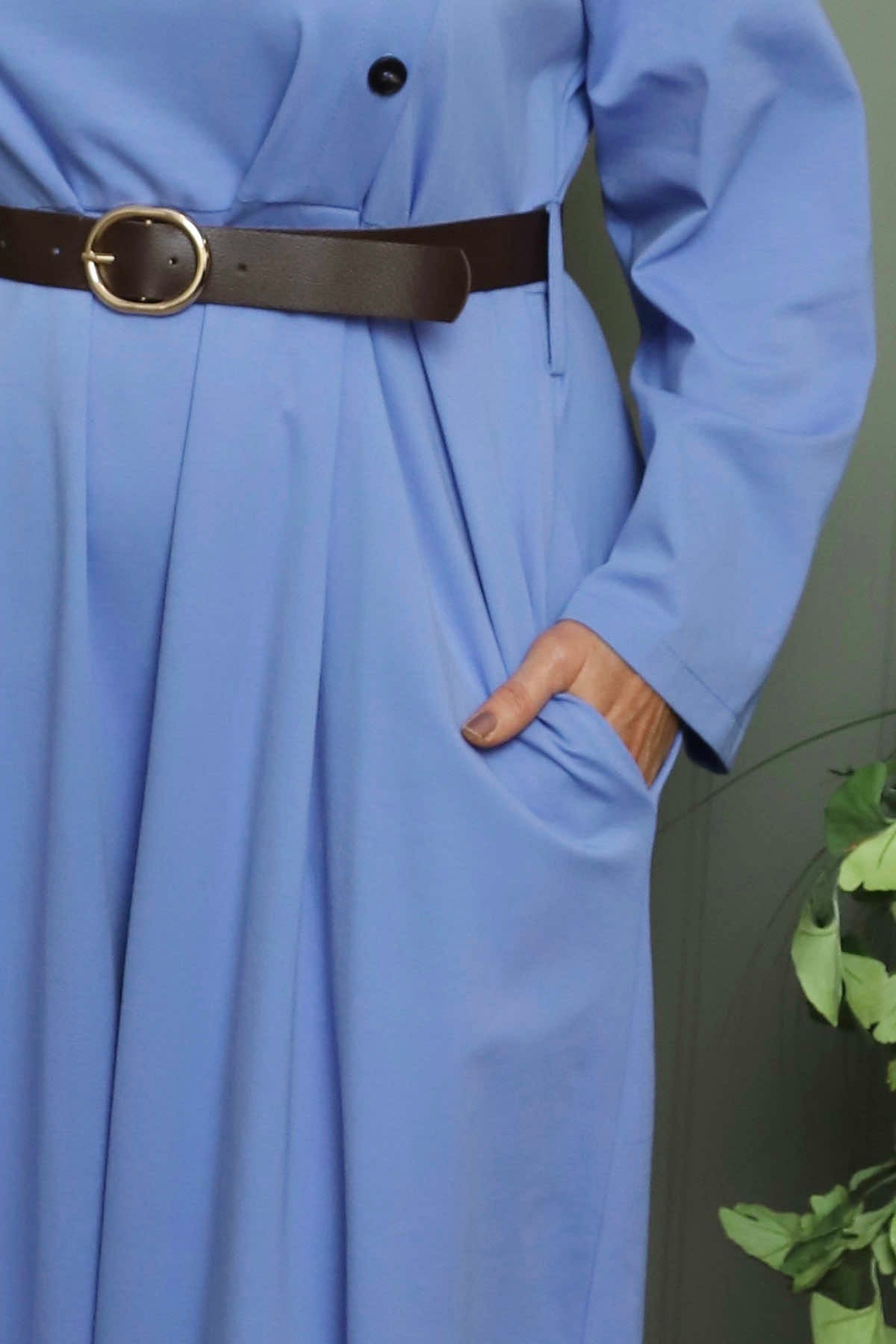 Eudora Belted Dress Powder Blue