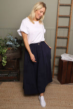 Myrna Cotton Skirt Navy Navy - Myrna Cotton Skirt Navy