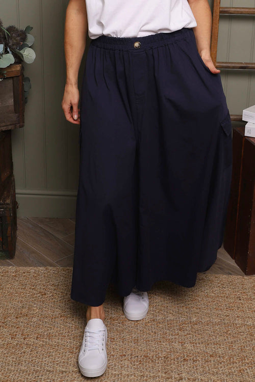 Myrna Cotton Skirt Navy - Image 2