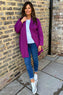 Karina Cotton Open Front Jacket Purple