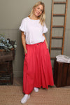 Myrna Cotton Skirt Fuchsia