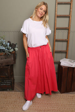 Myrna Cotton Skirt Fuchsia
