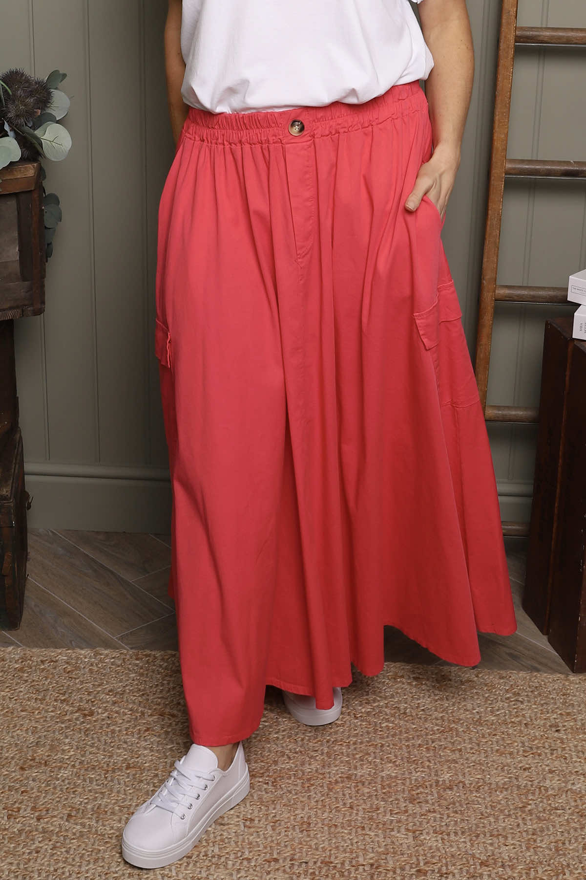 Myrna Cotton Skirt Fuchsia