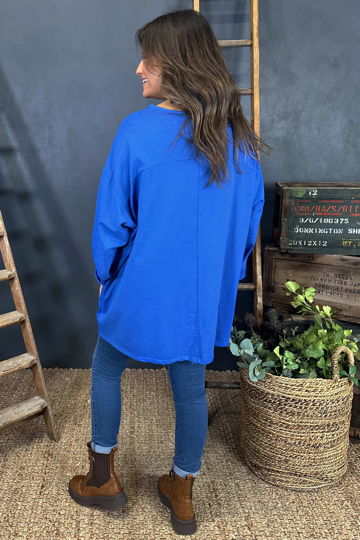 Maude Cotton Pocket Top Cobalt