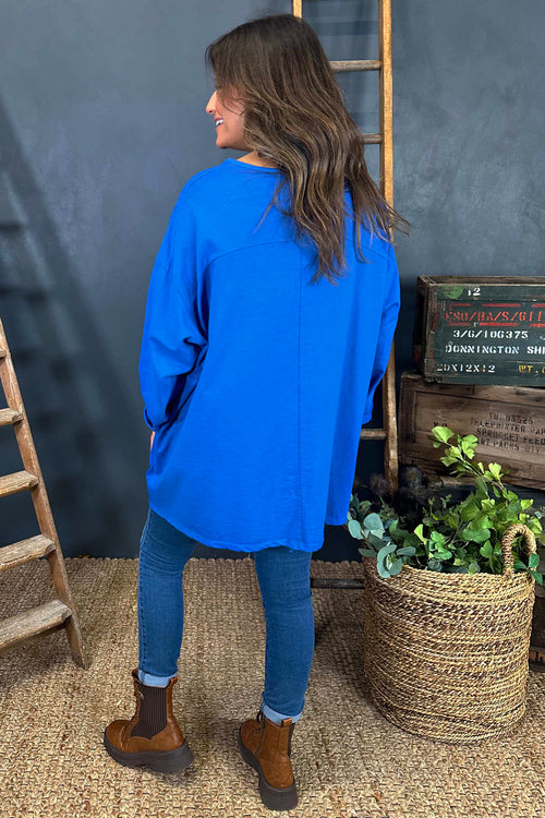 Maude Cotton Pocket Top Cobalt - Image 4