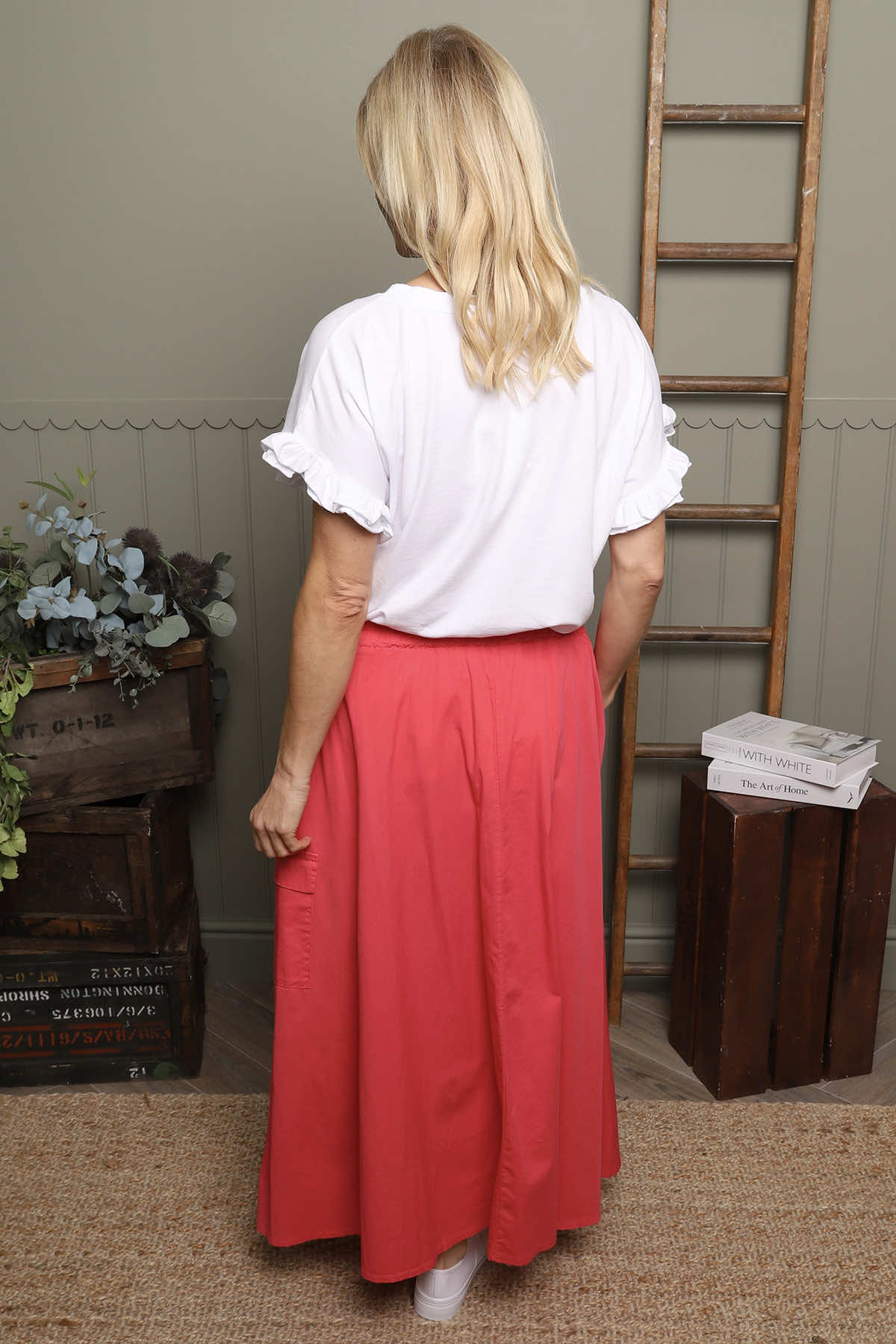 Myrna Cotton Skirt Fuchsia