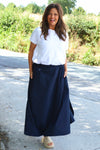 Mathilde Cotton Skirt Navy