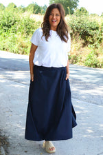 Mathilde Cotton Skirt Navy Navy - Mathilde Cotton Skirt Navy