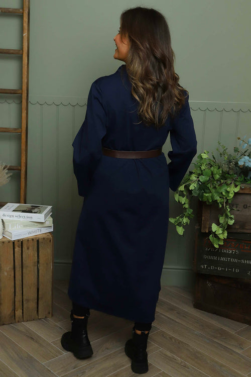 Eudora Belted Dress Navy - Image 4