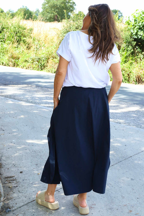 Mathilde Cotton Skirt Navy - Image 4